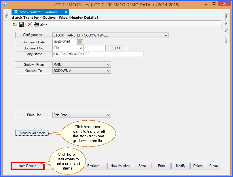 fmcg stock transfer godown wise header